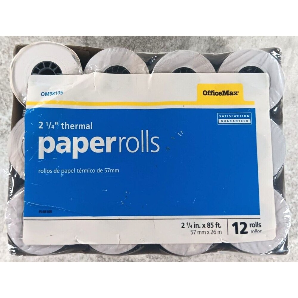 Thermal Paper 2-1/4" x 85 ft Sealed New OfficeMax